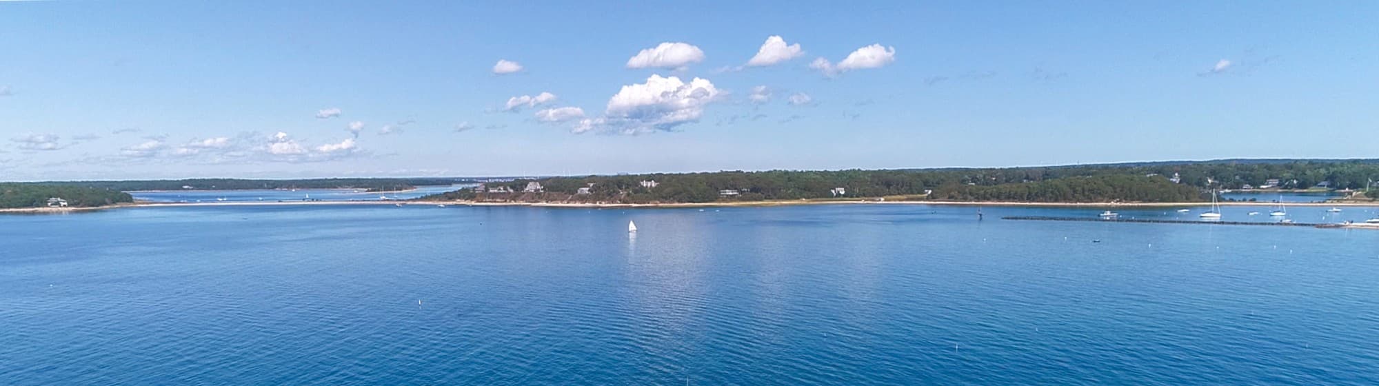 Megansett Harbor from the air on a clear day